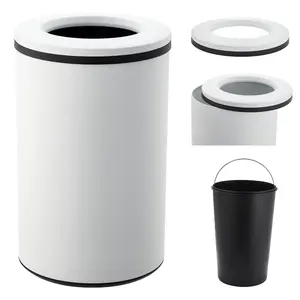40 L Stainless Steel Open Top Garbage Can – Garbage Can with Rust‑Resistant Layer for Kitchen, Office, Bedroom
