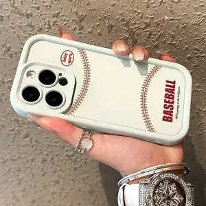 Baseball Pattern Mobile Phone Case for iPhone 16 15 14 13 12 11 Pro Max Mini XR XS X 7 8 Plus, Soft TPU Back Cover with Anti-Fall Protection