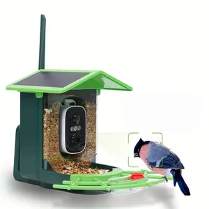JIESUDA JIE SU DA Smart AI WiFi Bird Feeder 2K Full HD with Real-time Alarm Live Viewing AI Species Recognition & Battery Dual Solar Panel Cameras Charging Protective Safety