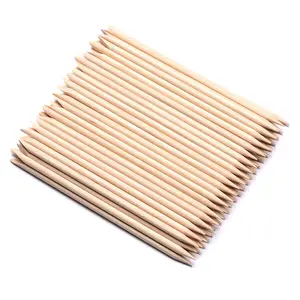 100 Pcs Orange Wood Nail Sticks Double Sided Multi Functional Cuticle Pusher Manicure Pedicure Tool for Manicure Pedicure