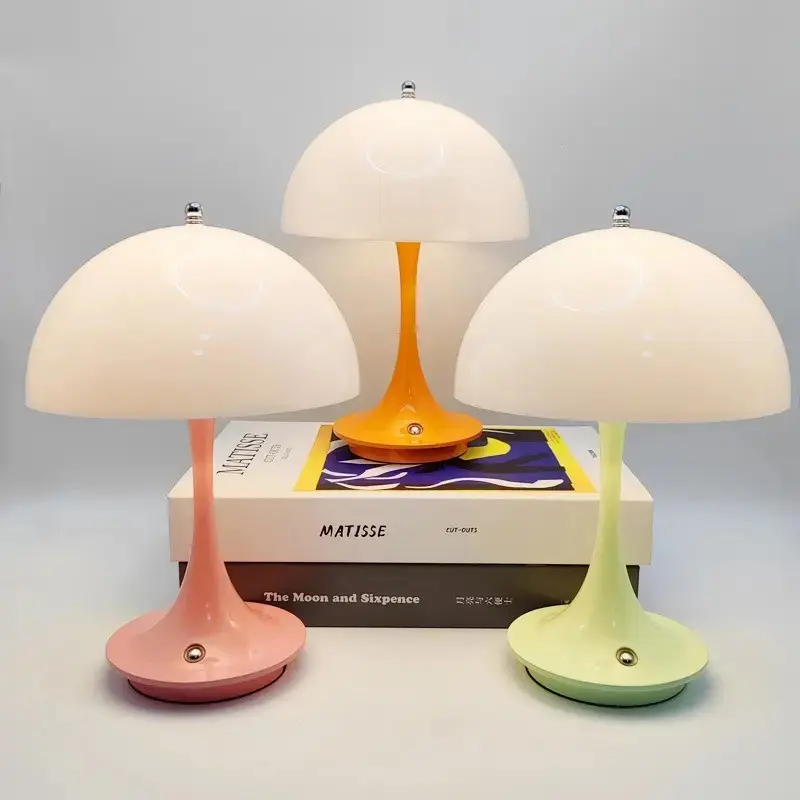 Nordic Style Mushroom Table Lamp, Touch Control Three-Color Light, Desk Bedroom Bedside Ambiance Eye Protection Lamp, Led Desk Lamp, Home Decor Lighting, Aesthetic Table Lamp, Decorative Lamps, Home Decoration Lamp, Decorative Lights