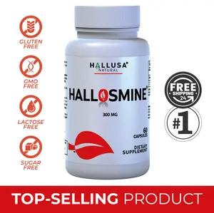 HALLOSMINE x 60 Capsules – Circulation Support with 300 mg Diosmin 90% Powder – Dietary Supplement for Legs, Veins & Blood Flow – Hallusa Natural
