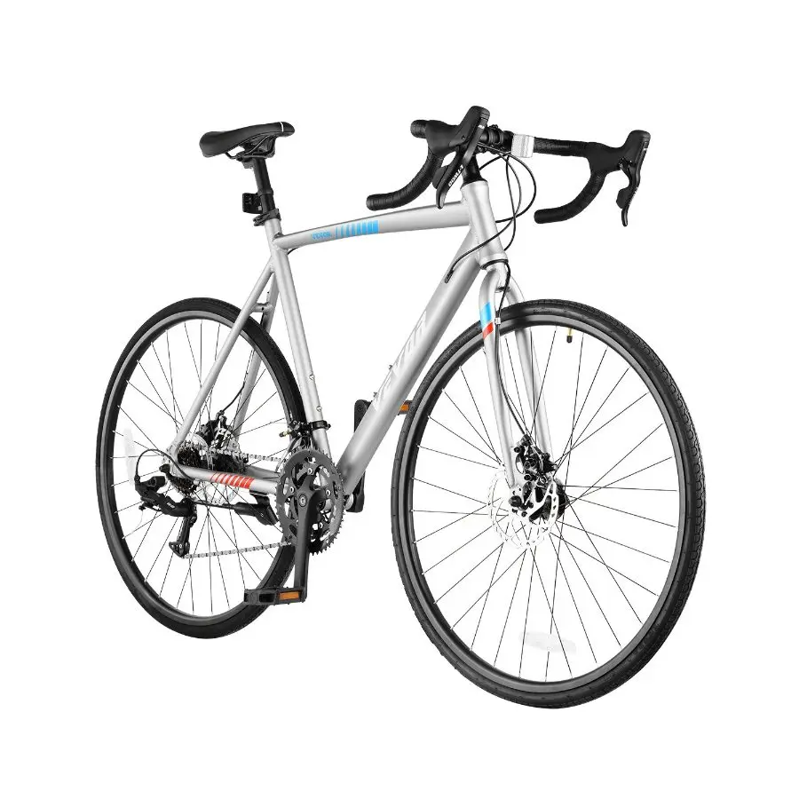 【Summerfinds】 VEVOR Road Bike, 700C Wheels Racing Bike, L-TWOO 14 Speeds Drivetrain City Commuter Road Bicycle, Urban Adult Sport Bike with Lightweight Aluminum Alloy Frame, Drop Bar, Disc Brake, for Men Women, Disc Brakes, Aluminum Framedealsforyouda