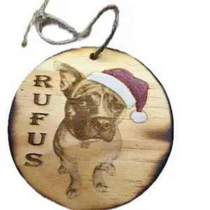 Custom Wood Pet Ornament with Pet Picture - One-of-a-Kind Design for Pet Lovers