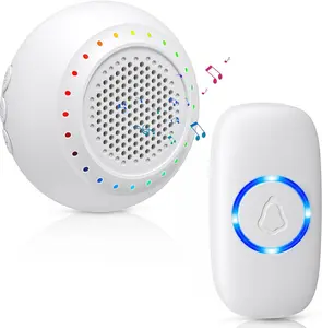 Wireless Doorbell, PHYSEN Classroom Doorbell Door Bells Ringer Chimes Wireless, 1000ft Range, 48 Ringtones, 4 Volume Levels, Colorful LED Flash, Waterproof Door Bell Kits for Home Classroom Kids Room