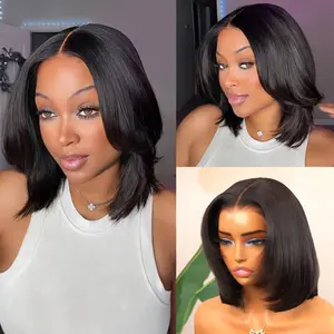 ISEE HAIR Wear Go 9x6 Tpart Layered Cut Bob Yaki Straight Wig Natural Black Deep Part Lace Glueless Wig #ISEECrochetNewArrivals #SummerVibes