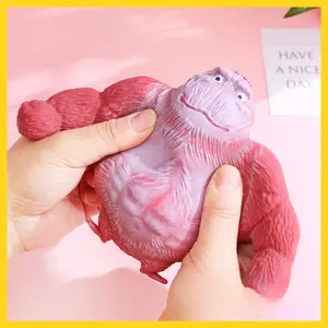 Kawaii Gorilla Squeeze Toy – Soft Orangutan Squishy for Stress Relief