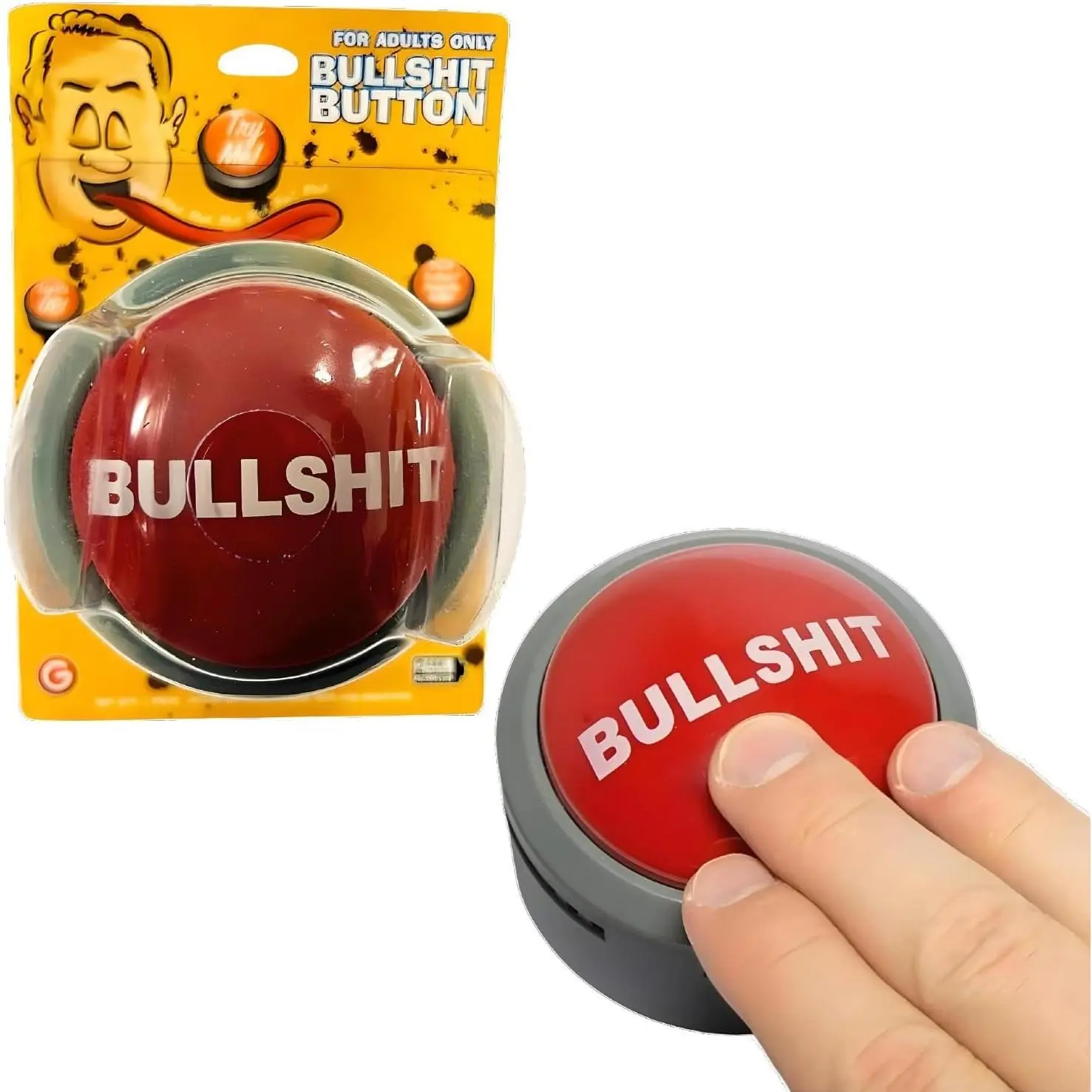 Red Buzzer Gag Button - Official Hilarious Sound Effects, Flashing Light, Batteries Inc. - Perfect Gag Gift for Co-Workers, Halloween Festive/Party Supplies Decor Solution, Adding Humor