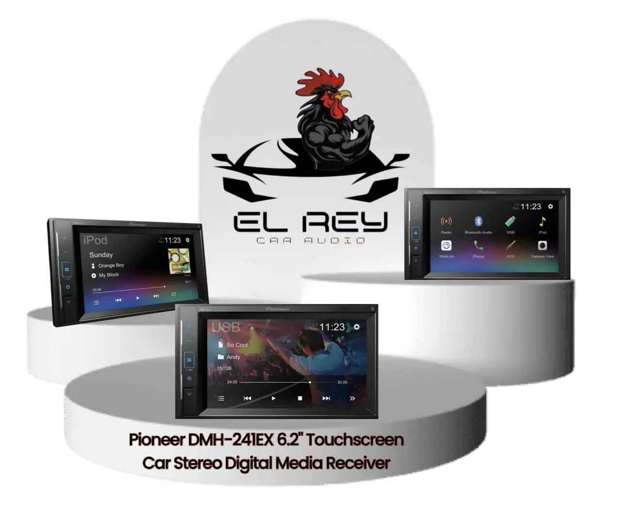 Pioneer DMH-241EX 6.2" Touchscreen Car Stereo Digital Media Receiver