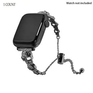 Skull Design Watch Band (Band Only), 1 Count Fashionable Watch Band for Women, Smart Watch Accessories Smartwatch Strap Compatible with Apple Watch Series 38/40/41/42/44/45/49 Smart Watch Straps