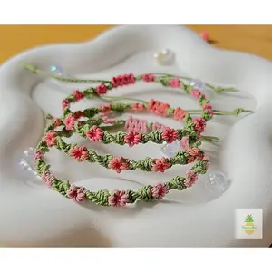 [NEW] Handmade Twisted Daisy Bracelet – Adjustable Floral Knot Bracelet