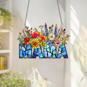 Personalized Nana Flower Acrylic Suncatcher – Custom Name Window Hanging, Gift for Mama, Nana, Gigi, Wildflower Garden Mother’s Day 2026