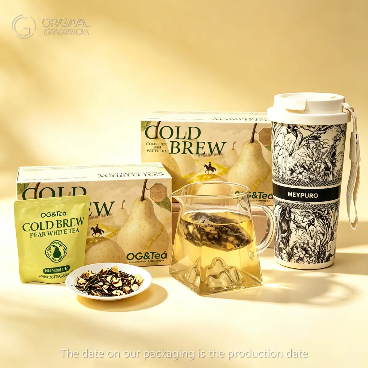 Live Special Bogo Flu Tea Cold Pear White Tea 2 Cartons 50g (1 Carton 5g×10packs)×2 With Forest Thermos With Real Pear White Tea,Sugarcane,osmanthus inside,no sugar,No Artificial Flavor