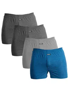 Loose Fit Boxers for Men-4 Pack S to Big and Tall Cool Touch Boxer Underwear Fabric Menswear Spandex Breathable Brief Classic