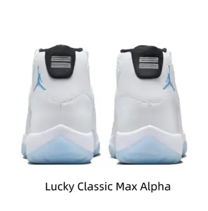 Men's White High Top Sneakers - Retro Basketball Shoes Icy Blue Translucent Sole Streetwear Fashion