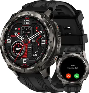 KOSPET TANK T4 Smartwatch with 14-Day Battery Life 1.43AMOLED Display 50M Waterproof Full-Metal Body AI Assistant for Android iOS Fitness Tracker Running Watch GPS Waterproof Smartwatch Wearable Monitor Auto, Durable Stainless Steel, New Year Pick