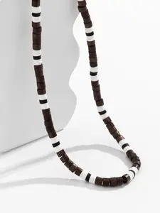 Boho Soft Clay Beaded Wooden Pearl Men's Necklace Choker, Stylish Casual Jewelry Accessory for Everyday Wear