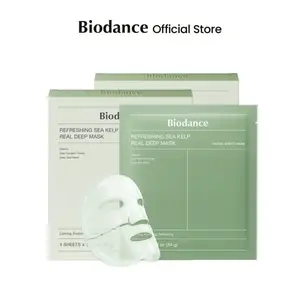 Biodance  Sea Kelp Real Deep Mask | Calming Oil & Sebum Control Blemish Care Hydrate Restore Soothing Nourishing Skin Repair Oily Skin, Deep Sea Minerals, Overnight Hydrogel Mask - 34g * 8ea Hydrating Mask Face Mask Sheet