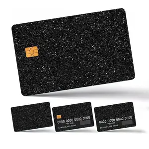 HERBIX Debit Card Stickers, Flash Black - Credit Card Skins Cover Protective for Bank, Transportation, EBT, Metro, and Key Cards (Set of 4) | Removable