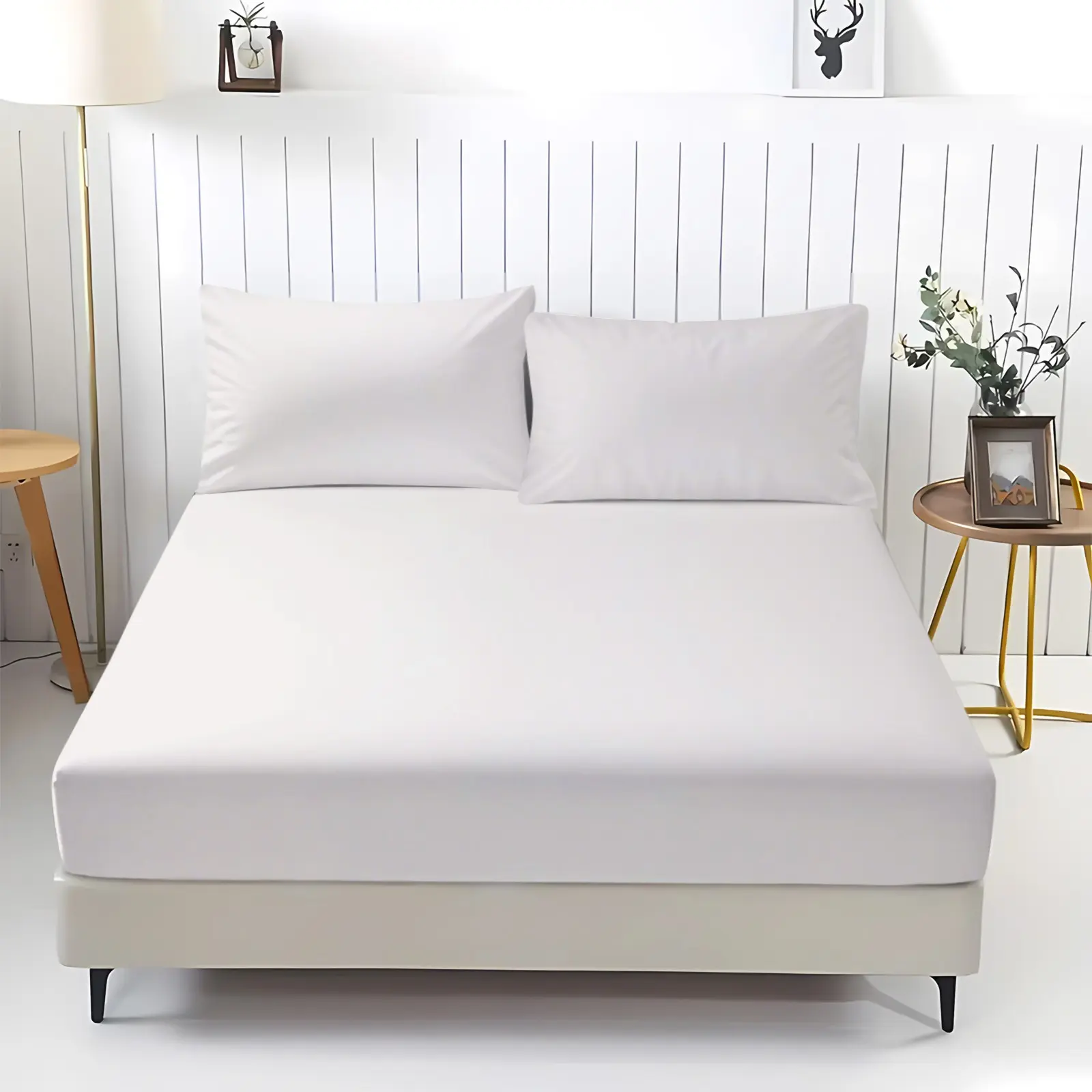 Simple Solid Color Printed Fitted Sheet Set, Including 1 Sheet And 2 Pillowcases, Comfortable Bedding, Cozy Bedroom Decor, Bed Sets, Breathable Durable Sheets