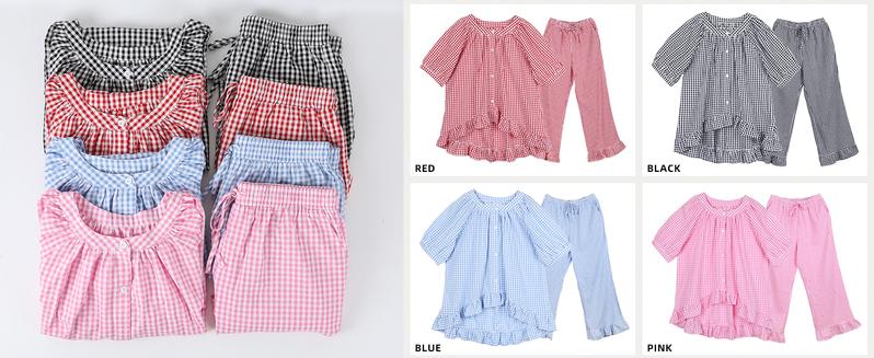 Yimoon Gingham Pajama Set for Women 2 Piece Plaid Cotton Button Down Top and Pants Pjs Ruffle Lounge set Sleepwear Yimoon Gingham Pajama Set for Women 2 Piece Plaid Cotton Button Down Top and Pants Pjs Ruffle Lounge set Sleepwear