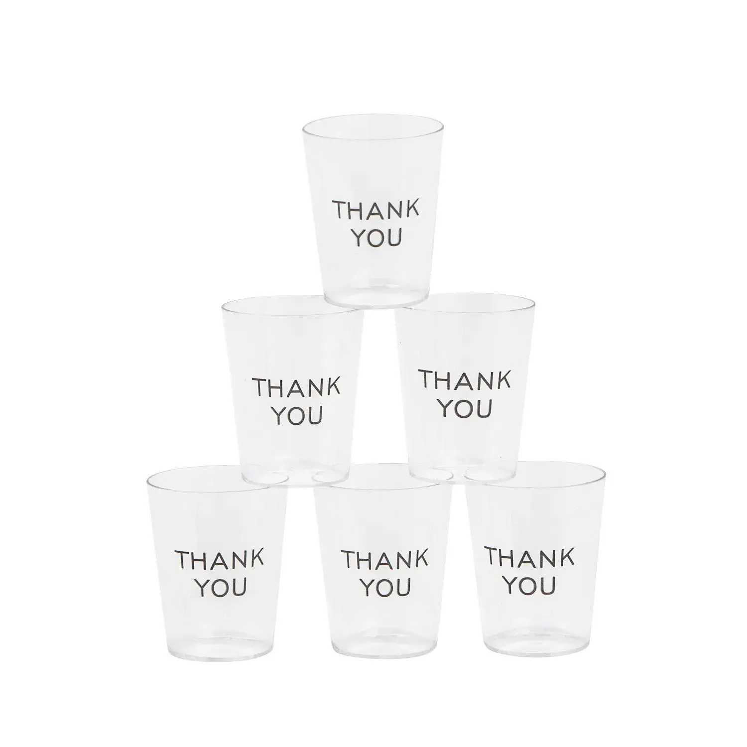 Bulk  50 Ct. Thank You Clear Plastic Shot Glasses