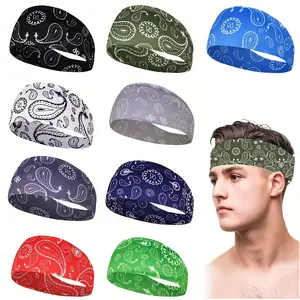 Vintage Paisley Moisture Wicking Headbands 4 Pack Running Fitness Sweat Absorbing Sports Headwear Christmas Gift for Men Women