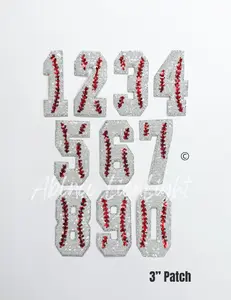 Sequin Baseball Numbers Patch - Small