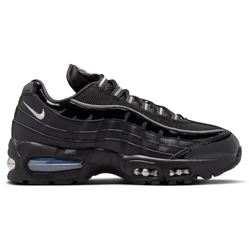 Nike Air Max 95 OG Big Bubble Black Patent (Women's) Sneakers – Women's Retro Running Shoes Featuring Classic Layered Design, Premium Patent Accents, Visible Air Cushioning, Breathable Upper, Durable Rubber Outsole, Iconic Nike Heritage Style