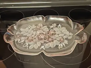 Beautiful Vintage Mikasa Pink Rosella Large Serving Platter  15.5" x  11" x 1.5"