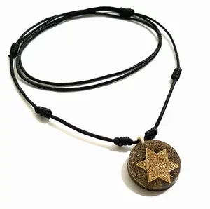 Hexagram Orgonite with Shungite and Black Tourmaline for Energy Boost and Protection against EMFs - Sacred Geometry for Physical and Mental Balance Vintage Gemstone