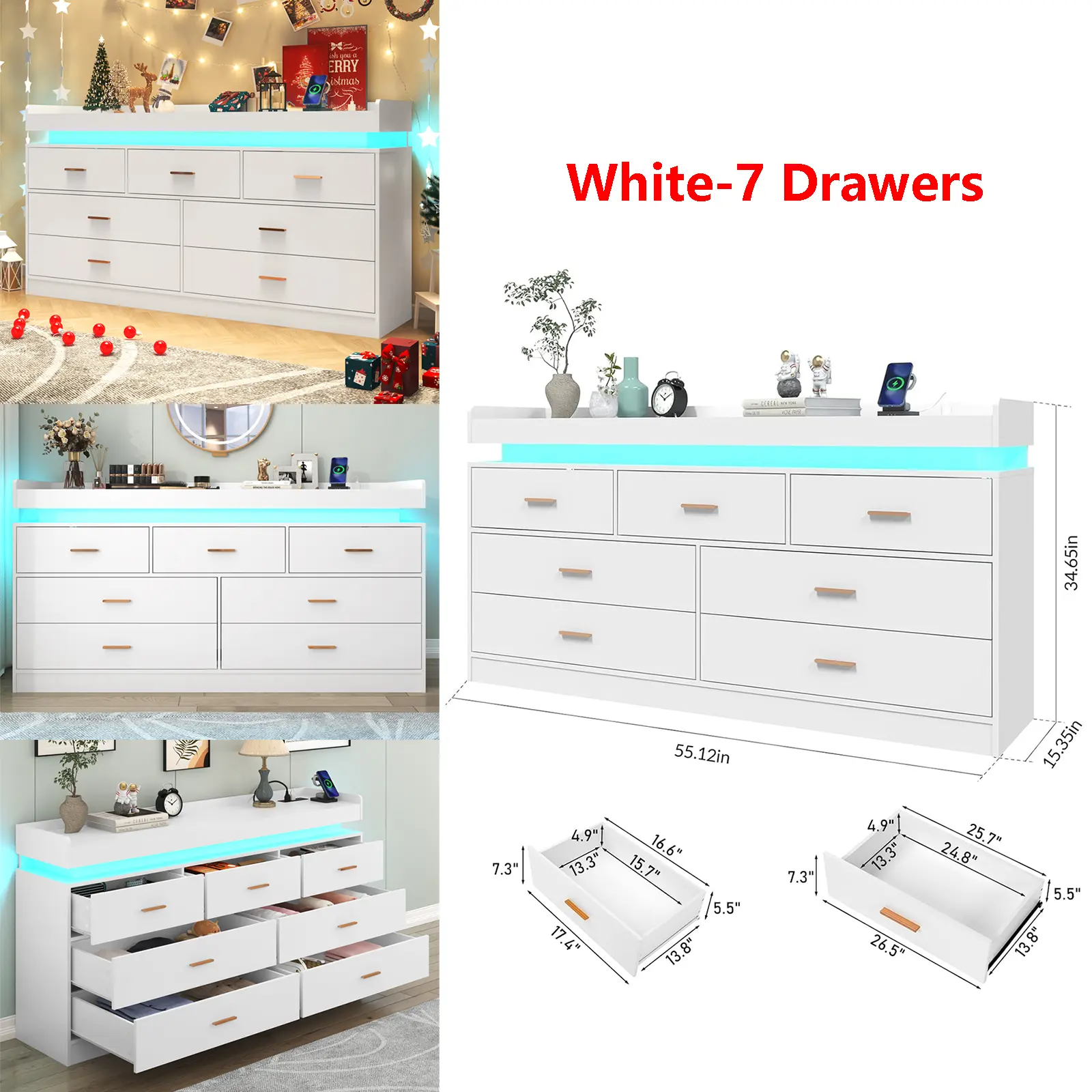 White-7 Drawers