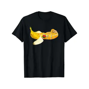 ' Banana & Ball Python Snake Reptile T-Shirt - Boys & Girls Casual Round Neck Tee with Reptile Print, Durable for all-Season Comfortable Apparel for Herpetology Enthusiasts, Best Gift for Young Boys and Girls (3-13Y)