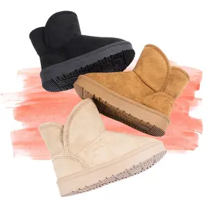 New Winter Warm Fleece-Lined Snow Boots Children, Casual Mid-Tube Soft-Soled Shoes Girls, Trendy Outdoor Footwear.