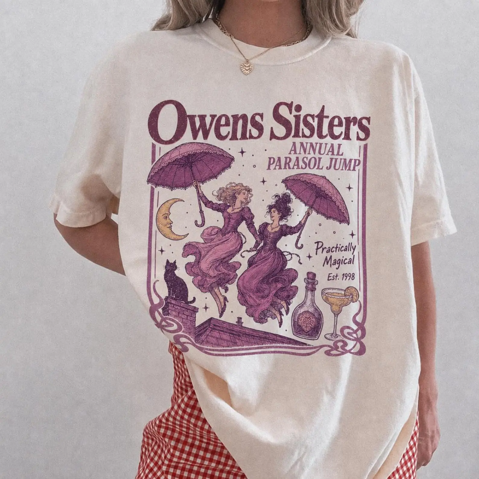 Comfort Colors Owens Sisters Annual Parasol Jump Shirt, Practical Magic Witch Tee, Midnight Margaritas, 90s Movie Fan Gift Sweater