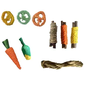 Small Pet Chew Toys Set for Rabbit Hamster Chinchilla Guinea Pig Teeth Grinding Boredom Relief Natural Wooden Play Accessories