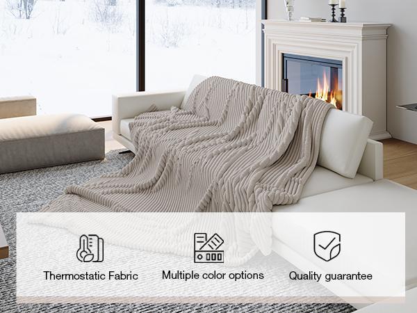 Ultra-Soft Striped Blanket Modern Luxury Living Room Sofa Throw Winter Warmth Thickened Leisure Blanket 90x90cm/108x90cm Queen King Sizes High-Density Knit Fabric