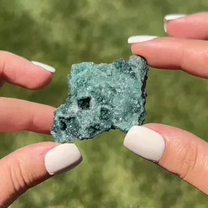 RARE | Super Grade Marshy Celadonite Inlcuded Apophyllite Crystal | Sparkly Tiny Crystals | Teal Blue Green Home Decor | Third Eye Chakra, Crown Chakra, Heart Chakra, & Root Chakra | Spiritual Growth, Intuition, Grounded Balance, Divine Insight, Healing