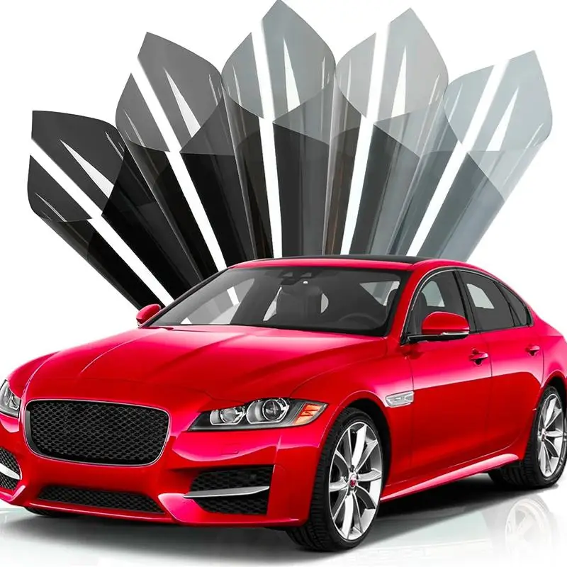 Car Window Tint Privacy Film, 1 Roll Heat & UV Block Automotive Front Windshield Shade Film, Scratch Resistant Blackout Vehicle Window Film, Frosted W