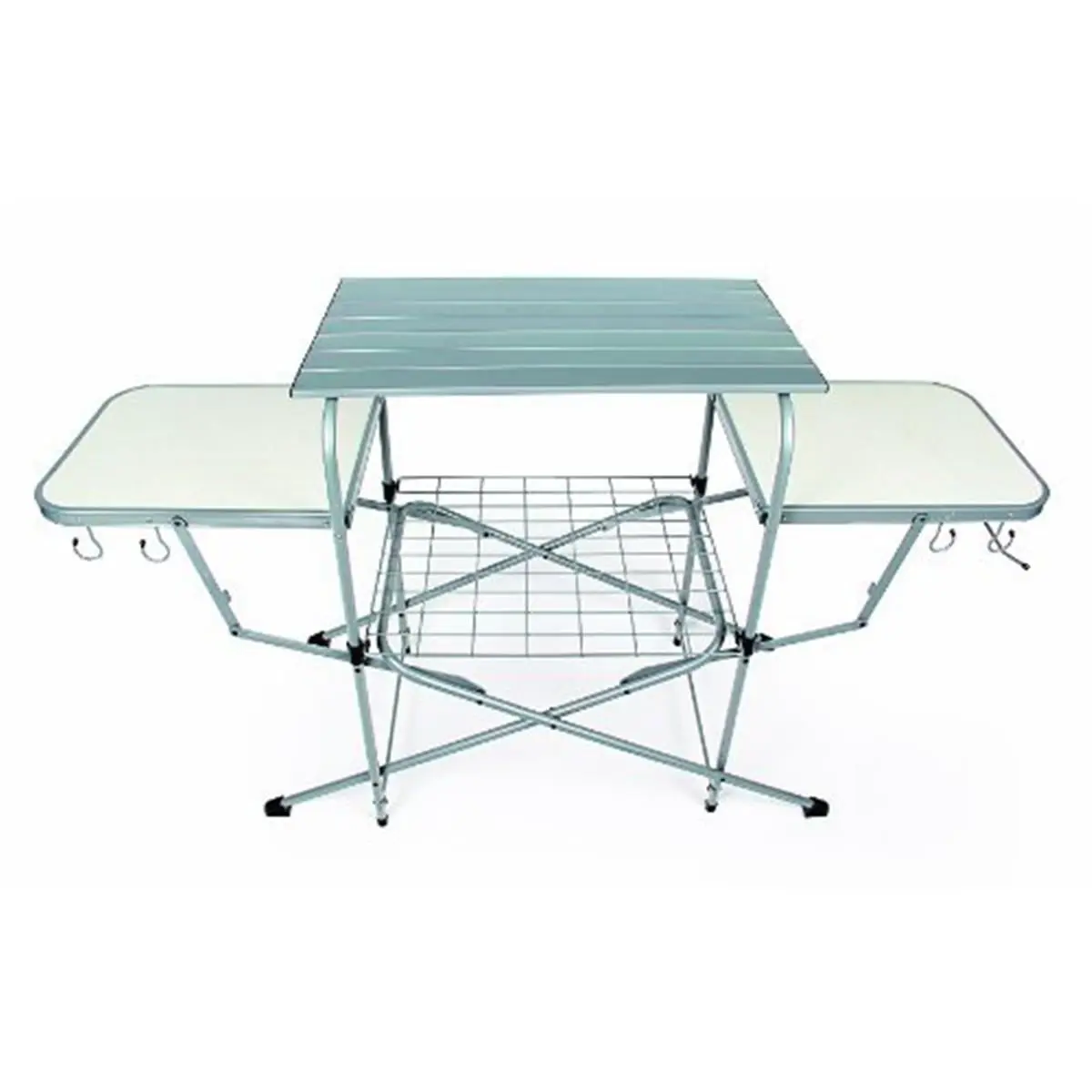 Camco C1W-57293 Deluxe Grilling Table - High-Strength, Lightweight Portable Camping Picnic Table, Indoor/Outdoor Use, Assembly Required, Quick Setup, Portable Camping Picnic Tables
