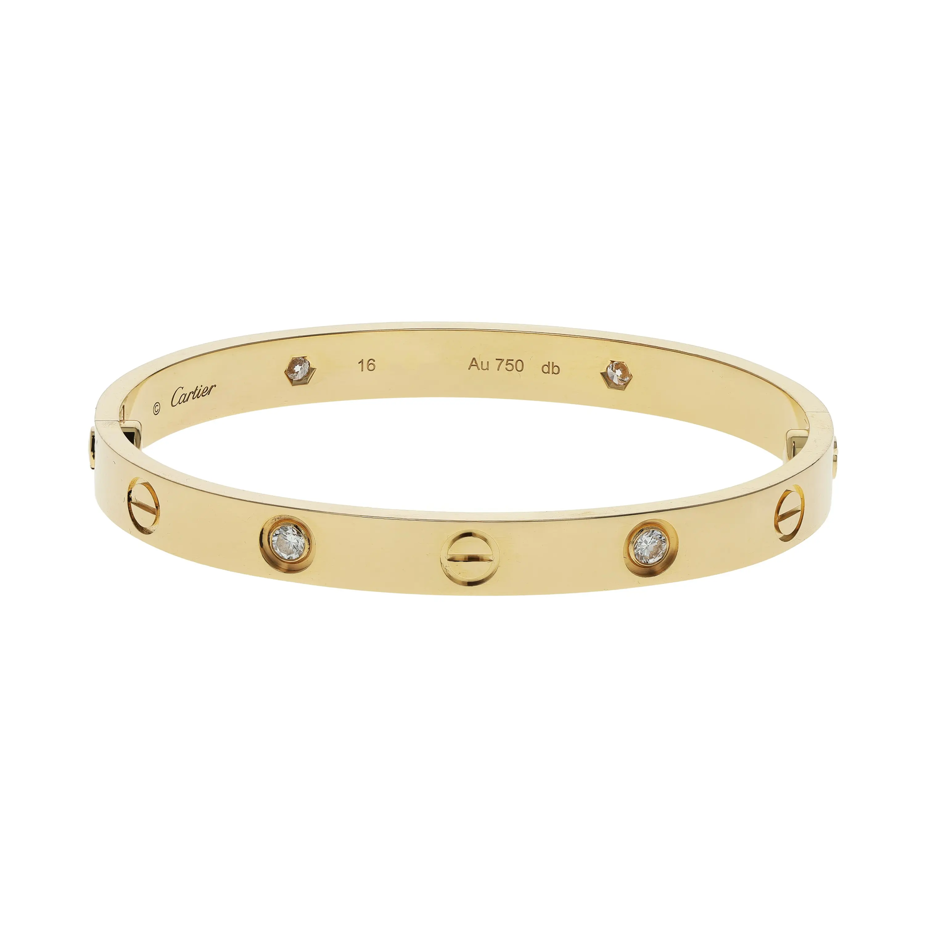 Pre-owned Cartier Love Bangle Bracelet Size 16