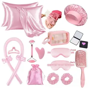20-Piece Sleep Hair Design Tool Set, Includes Curler, Face Massager, Pillowcases, Comb, Mirror, Night Sleeping Aid Kit, Heatless Curlers, Heatless Curling Set