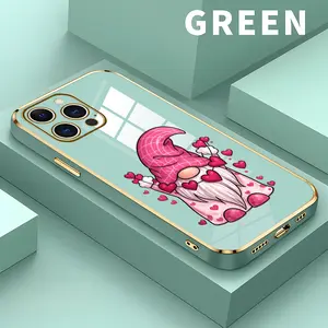 St. Patrick's Day Cute Gnome Heart Phone Case， Valentine Romantic Kawaii Style for iPhone 17 16 15 14 13 12 11 Plus Pro Max. Lovely Gift
