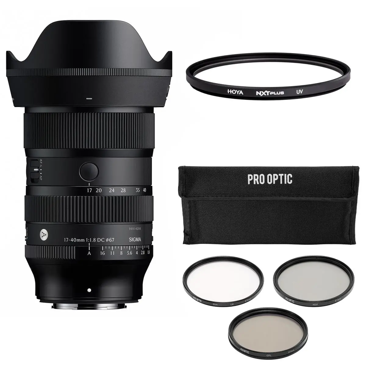 Sigma 17-40mm f/1.8 DC Art Series Wide Angle Camera Lens for Fujifilm X Mount, Bundled with 67mm Filter Kit