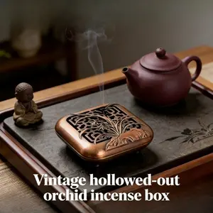 Vintage Octagonal Incense Burner, Chinese Zen Style Hollow Aroma Box for Home Use, Ideal for Agarwood and Sandalwood, Traditional Feng Shui Decor