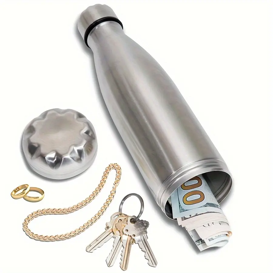 Stainless Steel Water Cup with Storage Tank, Hidden Compartment for Money Keys Jewelry, Perfect Gift for Secret Savings