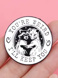Embraced Opossum Raccoon Enamel Pin, Durable Metal Pins, Cartoon Design Zinc Alloy Badge, Fashion Backpack Accessory, Perfect Gift for Friends