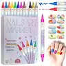 12-Color Dual-Tip Nail Art Pens Set - Upgraded 0.5MM Non-Toxic Quick-Dry Polish Pens with Dotting Tools for Nail Care, DIY Solo Session, At-Home & Salon Use, Teen Girls Gifts & Kid Girl Gifts for Children