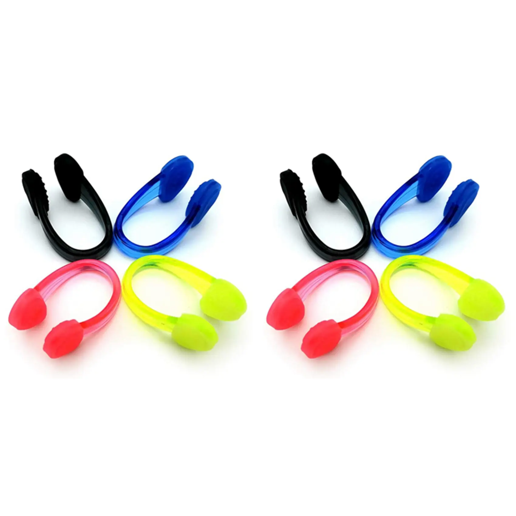 8-Piece Silicone Swimming Nose Clips Set - Stable, Comfortable, Dotted Grip, Waterproof Nose Plugs for Adults, Children (As Shown), Stable And Comfortable