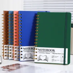 A5 Coil-Bound Notebook with Pen Holder & Elastic Band, 100g Thick Paper, 80 Sheets/160 Pages, Multi-Color Design, Durable and Stylish Writing Journal